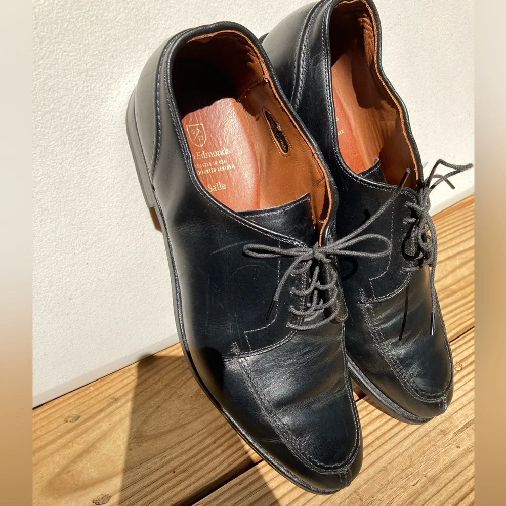 Allen Edmonds Watson Leather Derby Shoes Black Leather Dress Shoes
